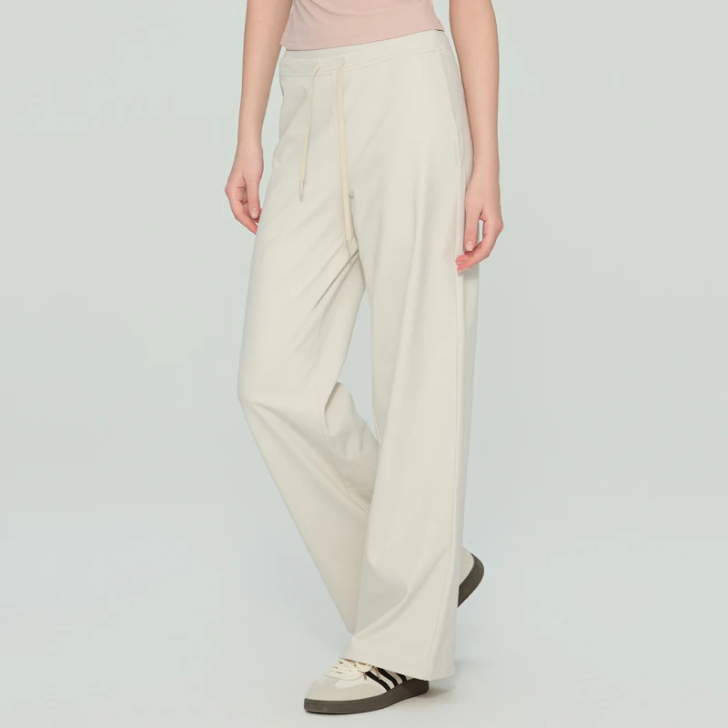 

VITALINOVO прямые брюки для женщин, широкие брюки для йоги без карманов, эластичное платье, удобные спортивные штаны с высокой талией и шнурком