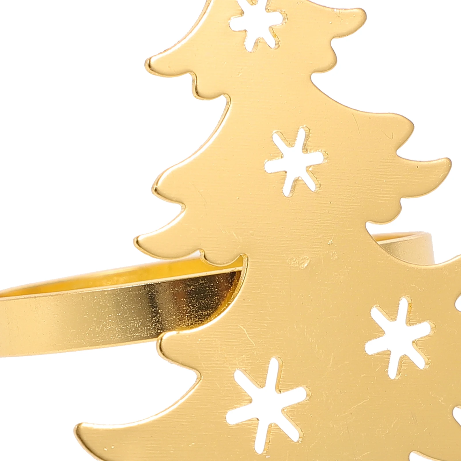 

4pcs Napkin Christmas Tree Iron Holiday Table Decor Creative Holders For Dining Iron Napkin Rings Xmas Party