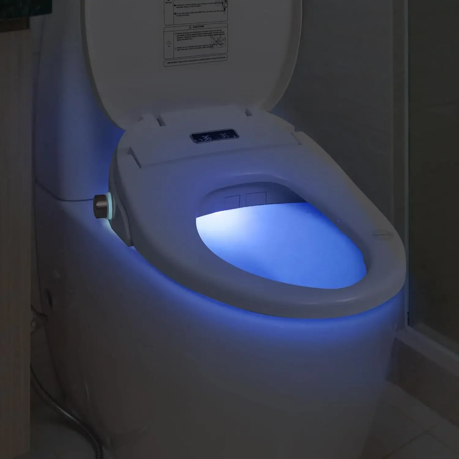 Bidet Toilet Seat, Elongated V-shaped Heated Bidet with Dryer and Warm Water, Rear and Front Washing