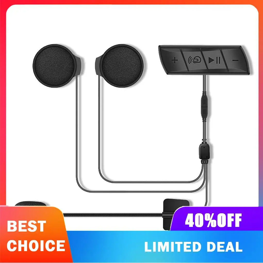 

Motorcycle Helmet Earphone Headphone Handsfree Button Operation Volume Adjustable Bluetooth-compatible 5.0 Headset Low Latency