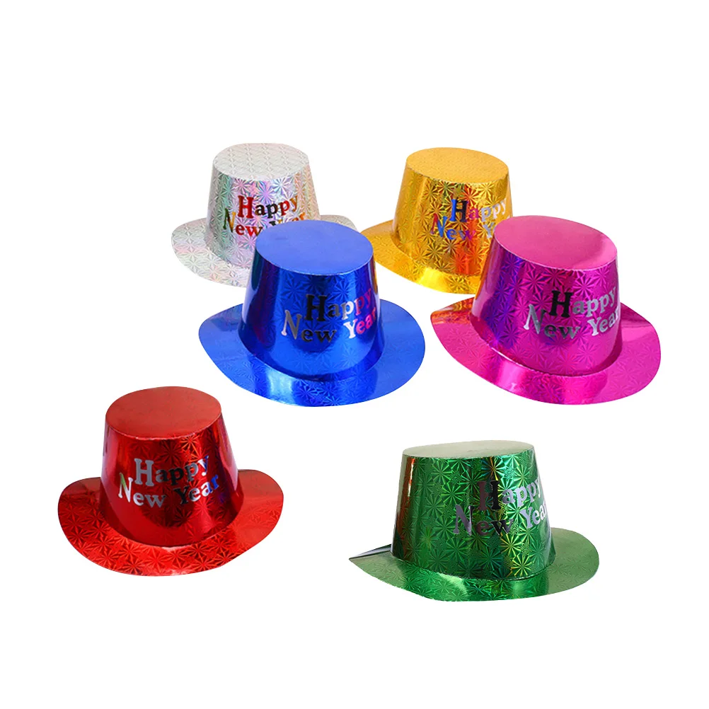 

6PCS New Year Paper Hat Mini Birthday Party Hats for Kids Colored Stuffed Animals Lightweight Gifts