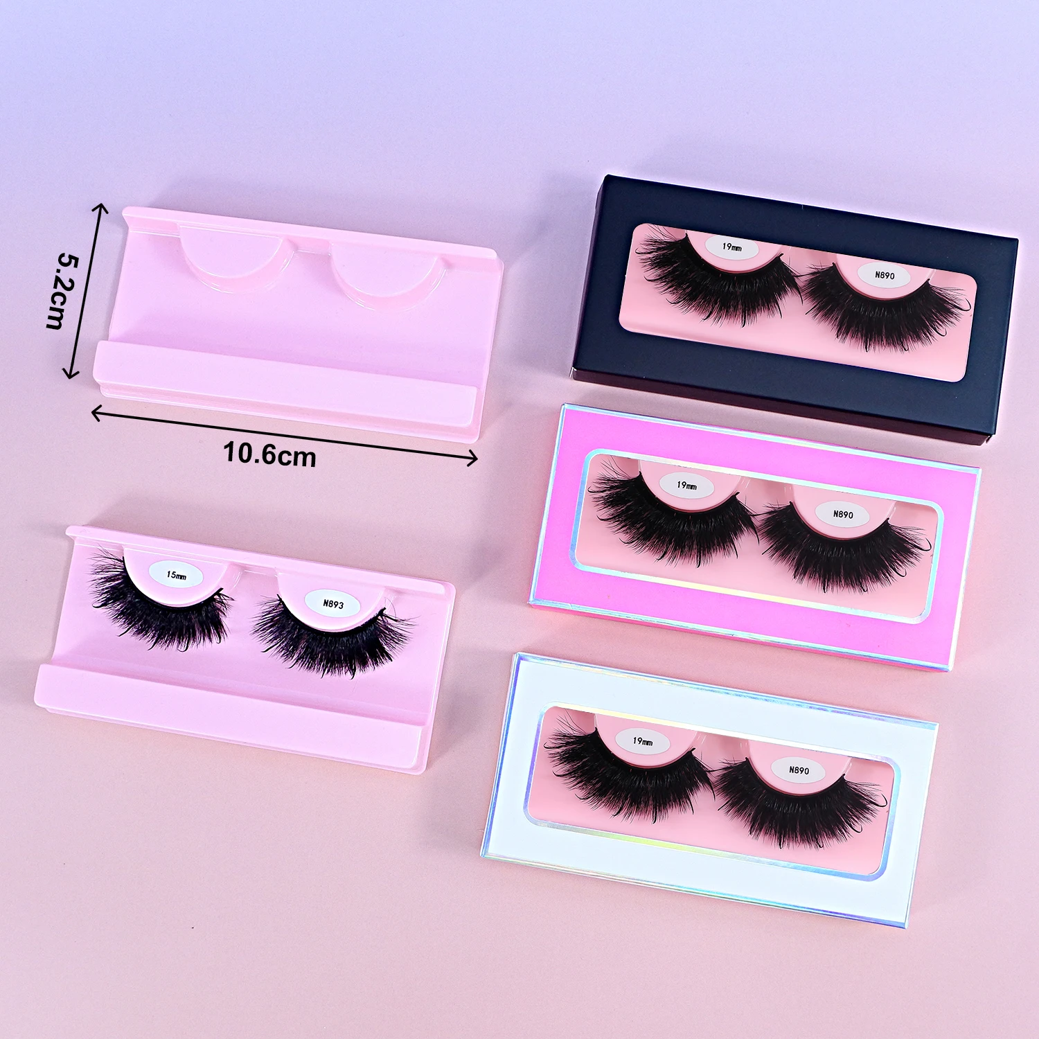 50/200Pcs Lash Trays Wholesale Pink White Clear Empty Plastic False Eyelashes Trays Holder Makeup Accessories & Tools