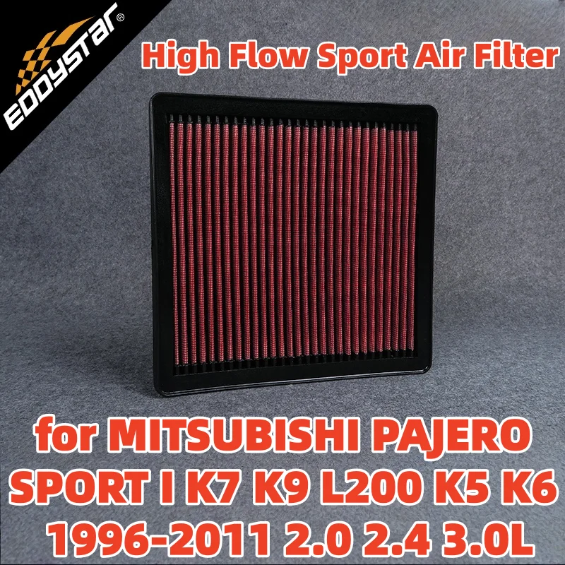 

Спортивный воздушный фильтр с высоким расходом для MITSUBISHI PAJERO SPORT I K7 K9 L200 K5 K6 1996-2011 2.0 2.4 3.0L Моющиеся гоночные впускные фильтры