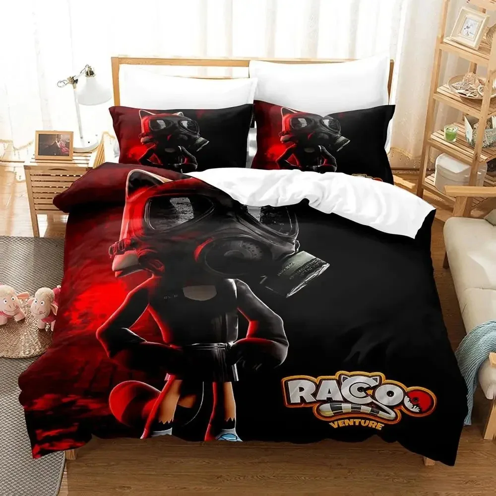 Cartoon Game Raccoo Venture Bedding Set Duvet Cover Bed Set Quilt Cover Pillowcase Comforter king Queen Size Boys Adult Bedding