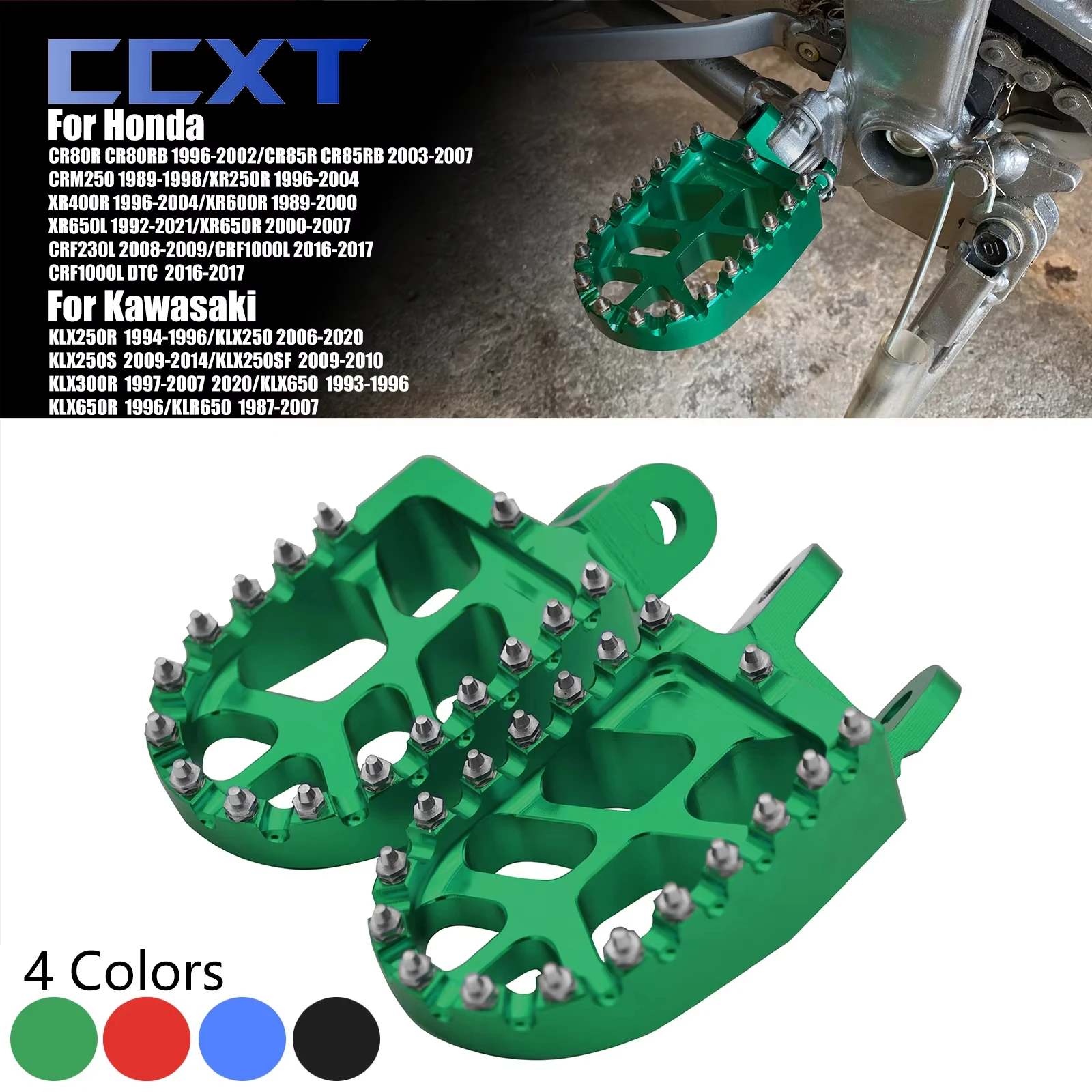 

CNC Motorbike Foot Pegs Motorcycle Footpeg For Kawasaki KLX250 KLX300R KLX250R KLX650R KLX250S KLX250SF KLR650 KLX650 1993-2020
