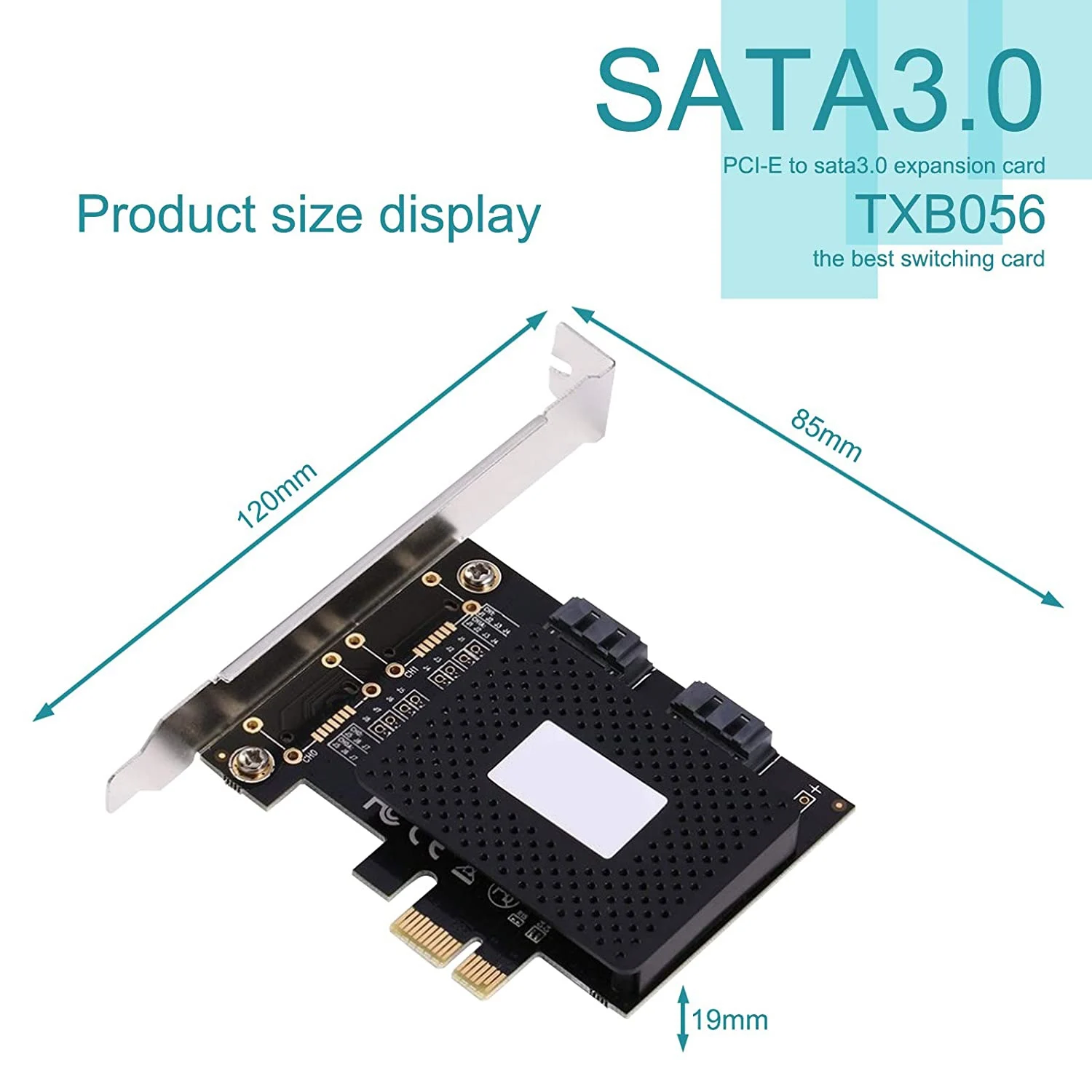 2 Stück Express zu SATA3.0 2-Port SATA III Controller-Kartenadapter Riser-Karte, PCIE Pci-E zu SATA Pcie IDE-Kartenadapter