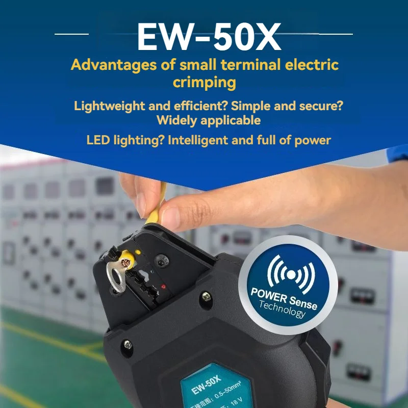 Tang Crimping EW-50X Alat Crimping Elektrik untuk Terminal Tanpa Isolasi Tipe Tabung