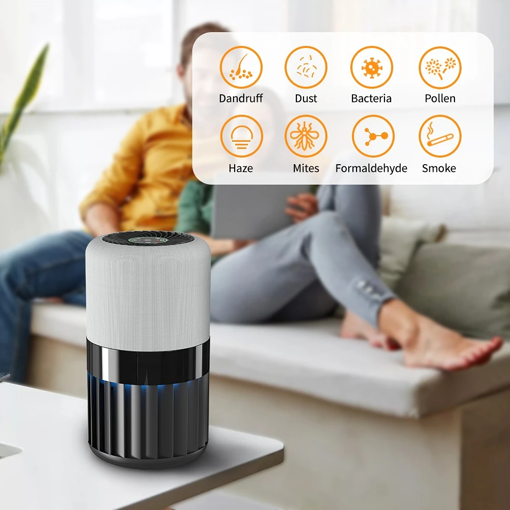 

Air Purifiers With Touch Panel 4 Timer Air Cleaner Efficient Purification Activated Carbon H13 HEPA Filter Desktop Air Purifier