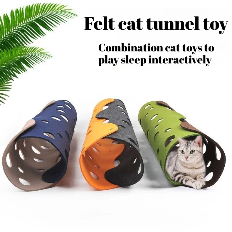 Tunnel En Feutre Déformable Pour Chat, Tube Pliable, Maison, Jouet Coule Pour Animaux De Compagnie, Accessoires Pour Chaton