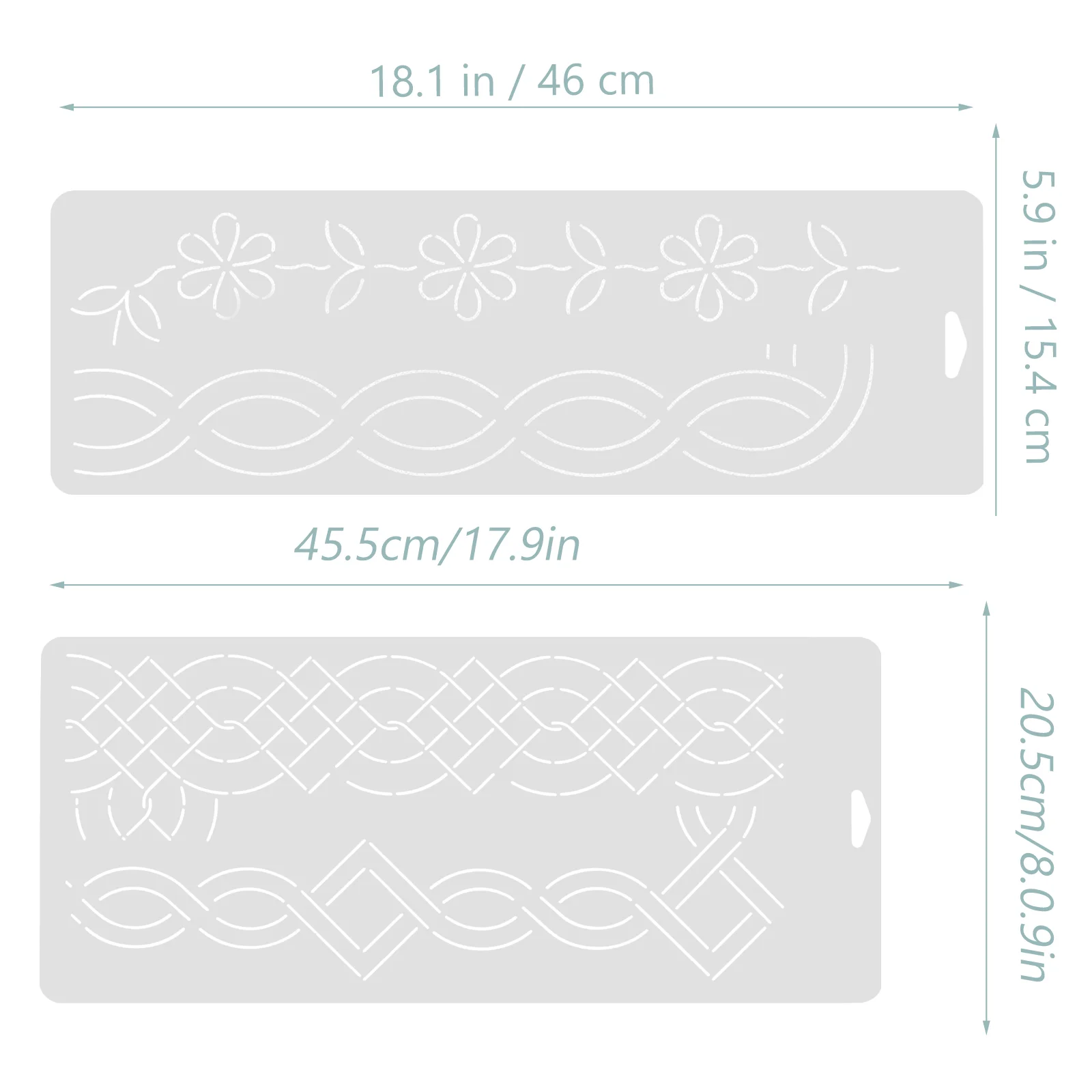 2 Pcs Embroidery Template Sewing Templates Transparent Plastic Shaped Quilting Clothing Crafting Tools Guidelines