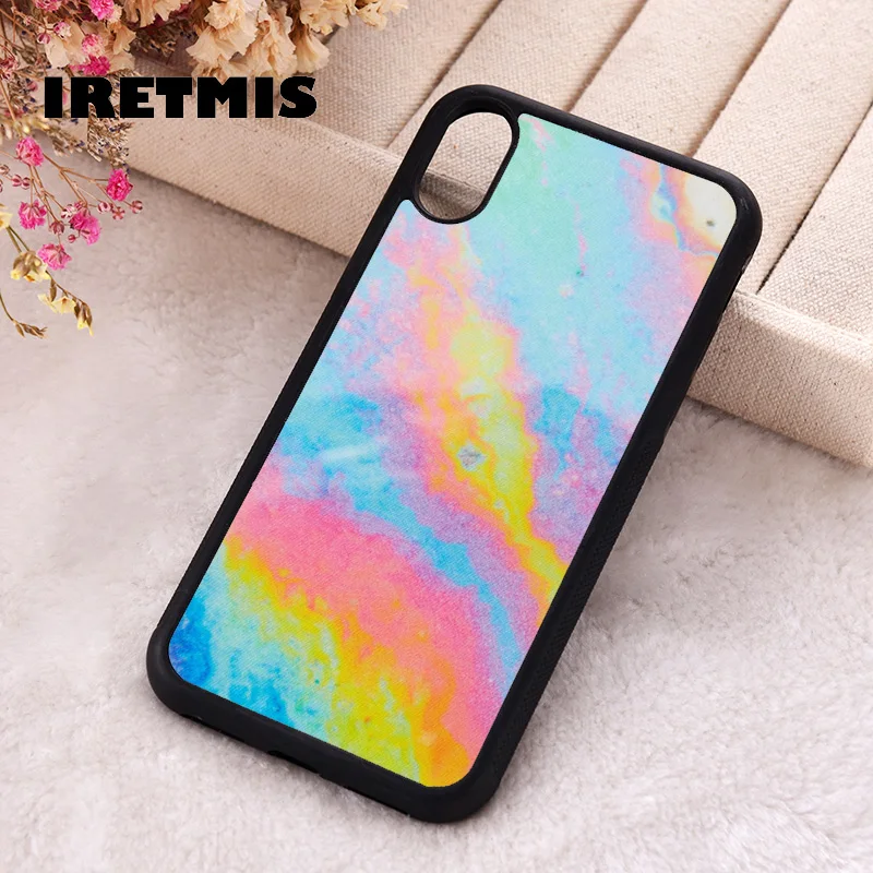 Iretmis Phone Cover Case For iPhone X XS Max XR 11 12 13 PRO MINI 14 15 16 Plus Rubber Silicone Iridescent