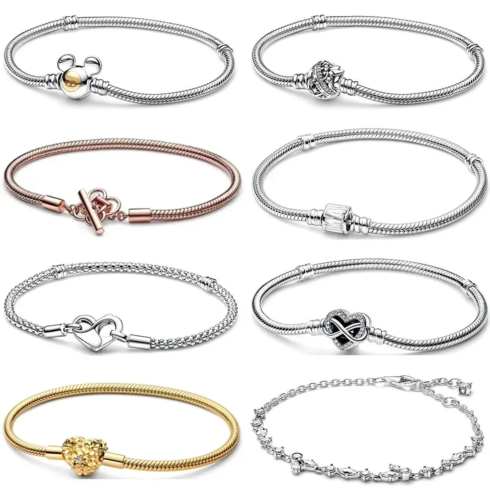 

2023 NEW 100% 925 Sterling Silver Spring Collection Love Series Sparkling Bracelet Fit DIY Women Fashion Original Jewelry Gift