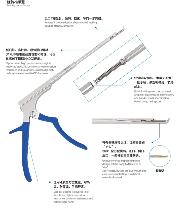 360 ° Rotatable Removable Laminal Bone-biting Forceps