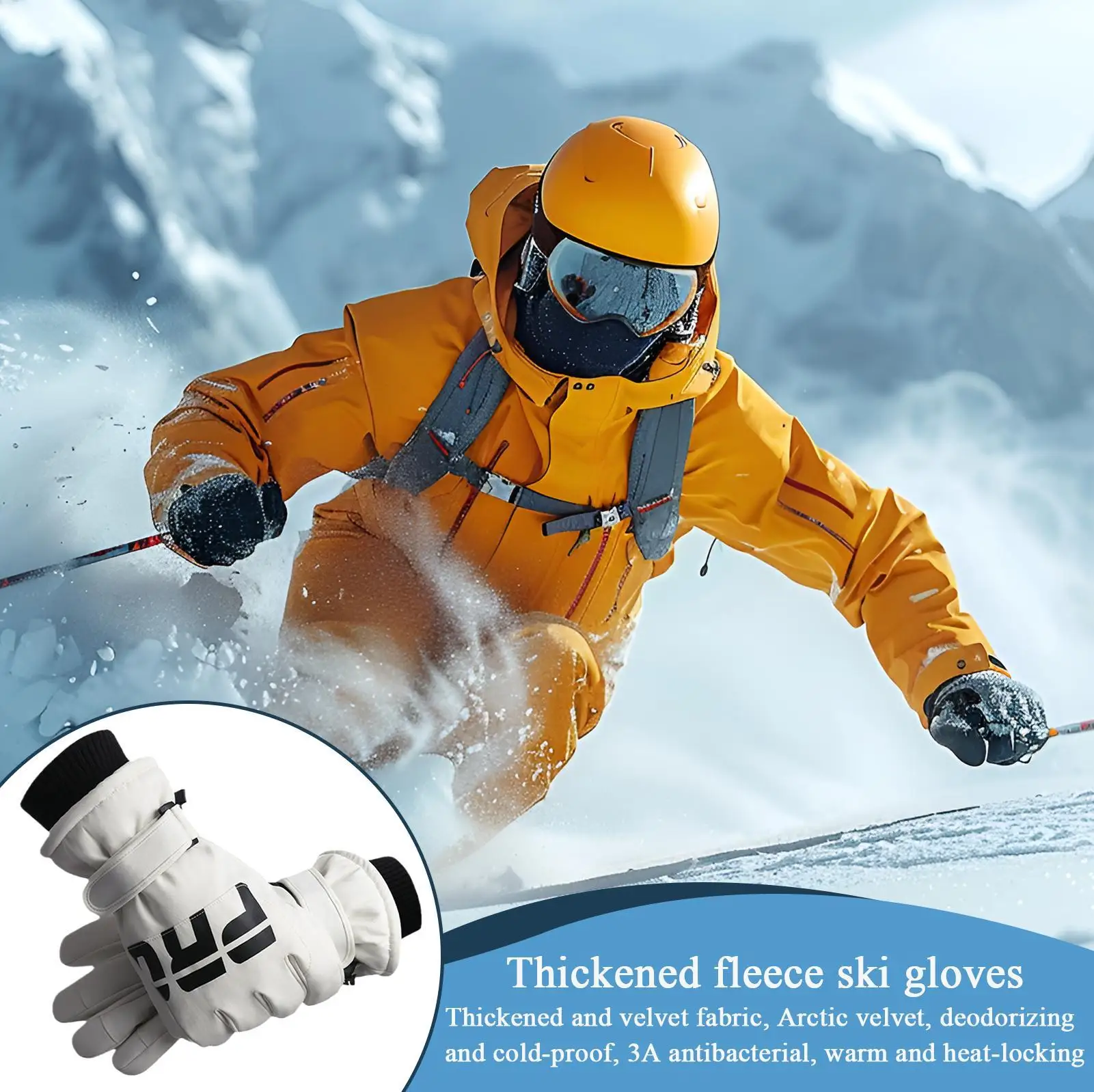 Thermische waterdichte winterhandschoenen Antislip geïsoleerde sneeuwhandschoenen voor skiën Fietsen Rijden Koud weer Warm touchscreen wanten