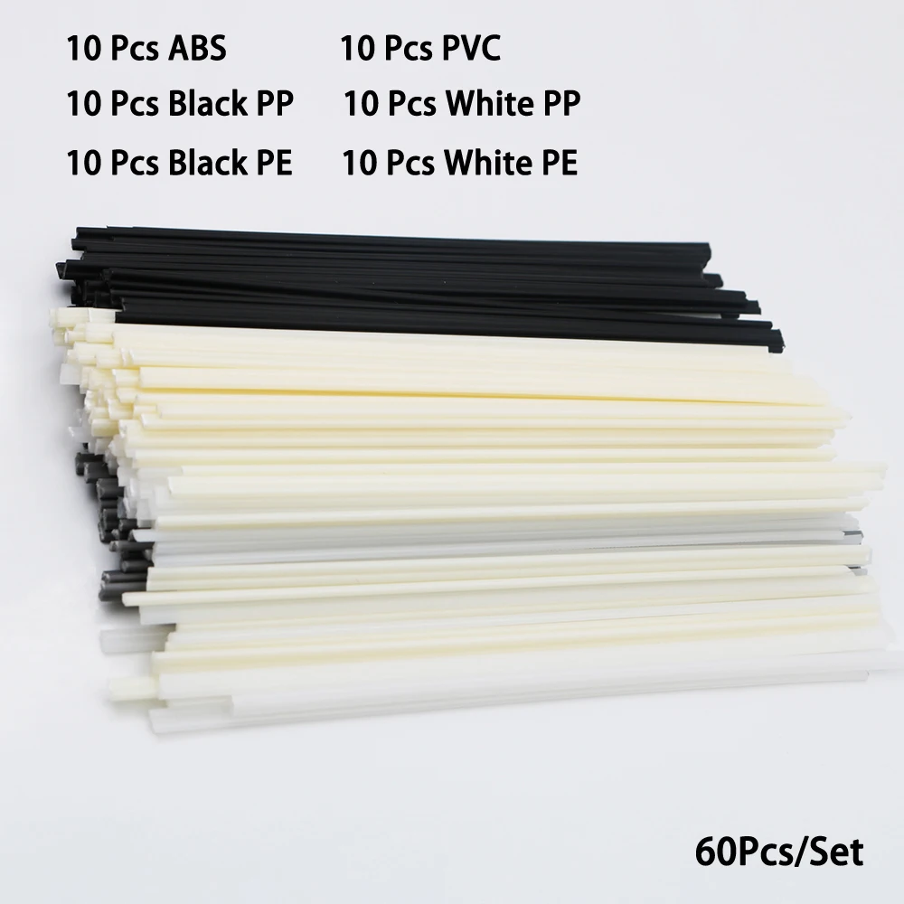 60Pcs Set 200mm Plastic Welding Rods ABS PP PVC PE Welding Sticks Bumper Repair Plastic Welding Rods ABS PP PVC PE Welding