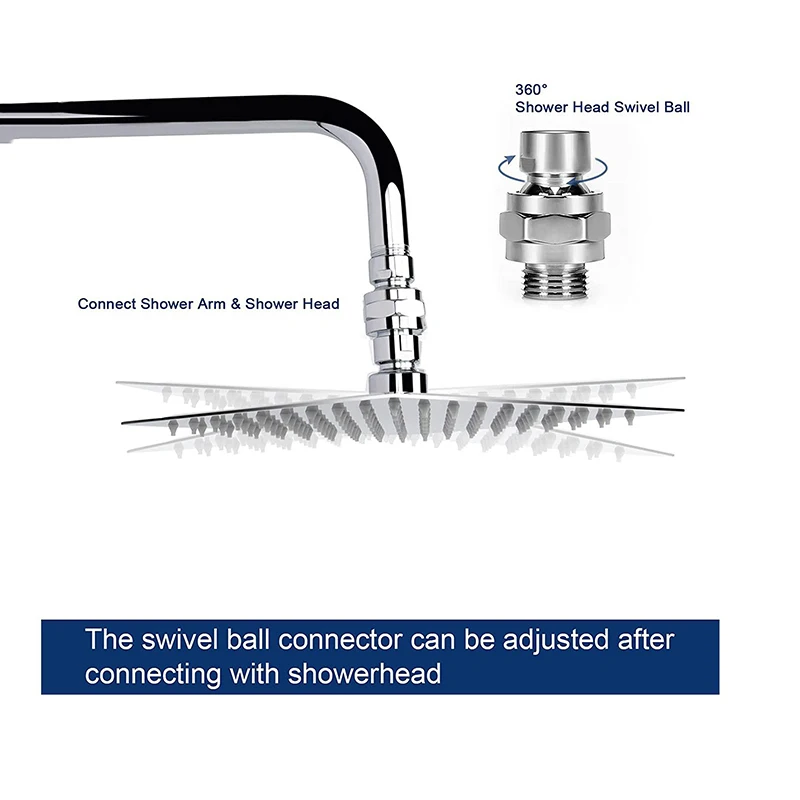 Регулируемый твердый латунный удлинитель душевого кронштейна, 1 шт., насадка для душа для ванной комнаты, поворотный шаровой адаптер, соединитель для душа, шаровой шарнир
