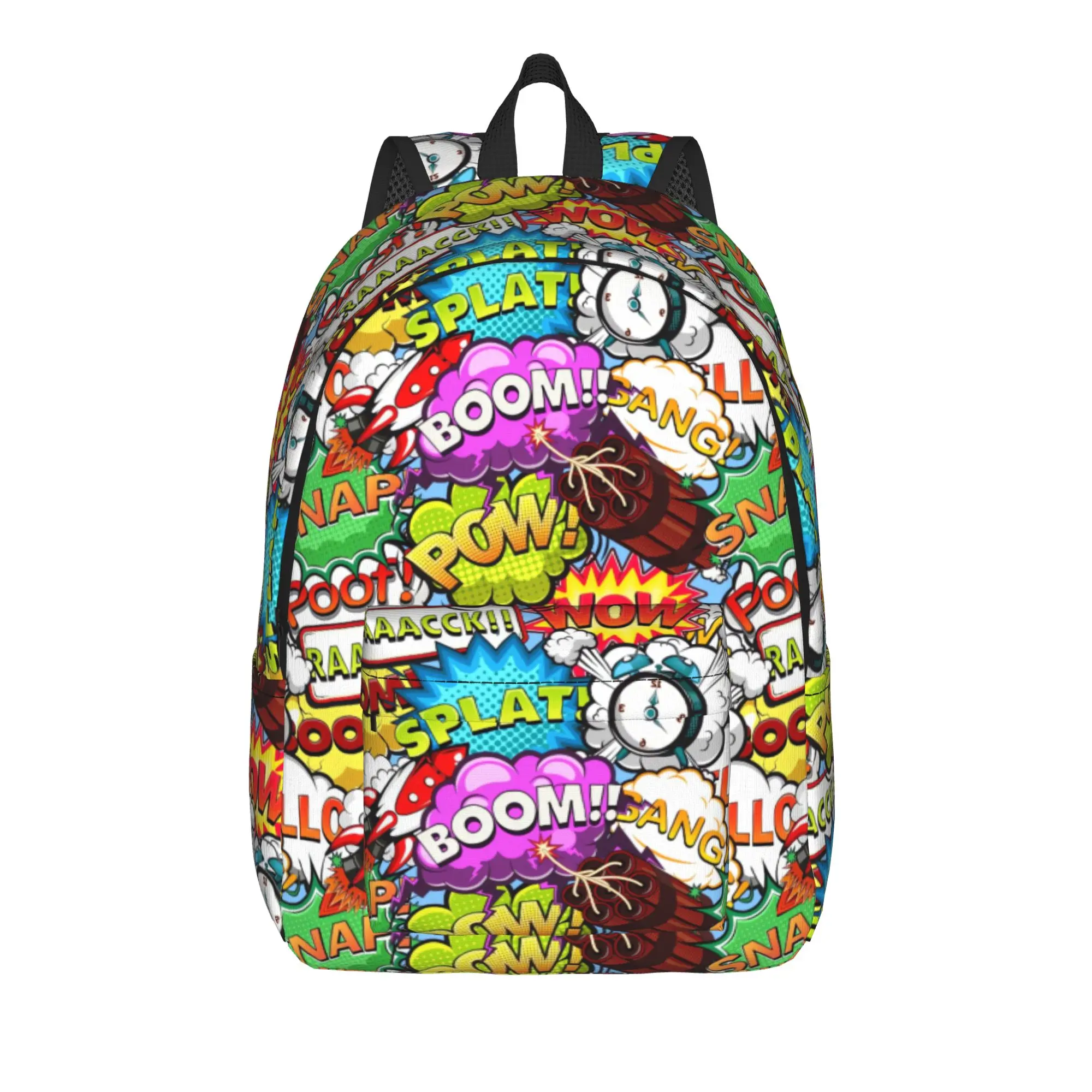 Comic Speech Bubbles   ()(7) Backpack  Teen Polyester Trekking Backpacks Breathable Kawaii High School Bags Rucksack