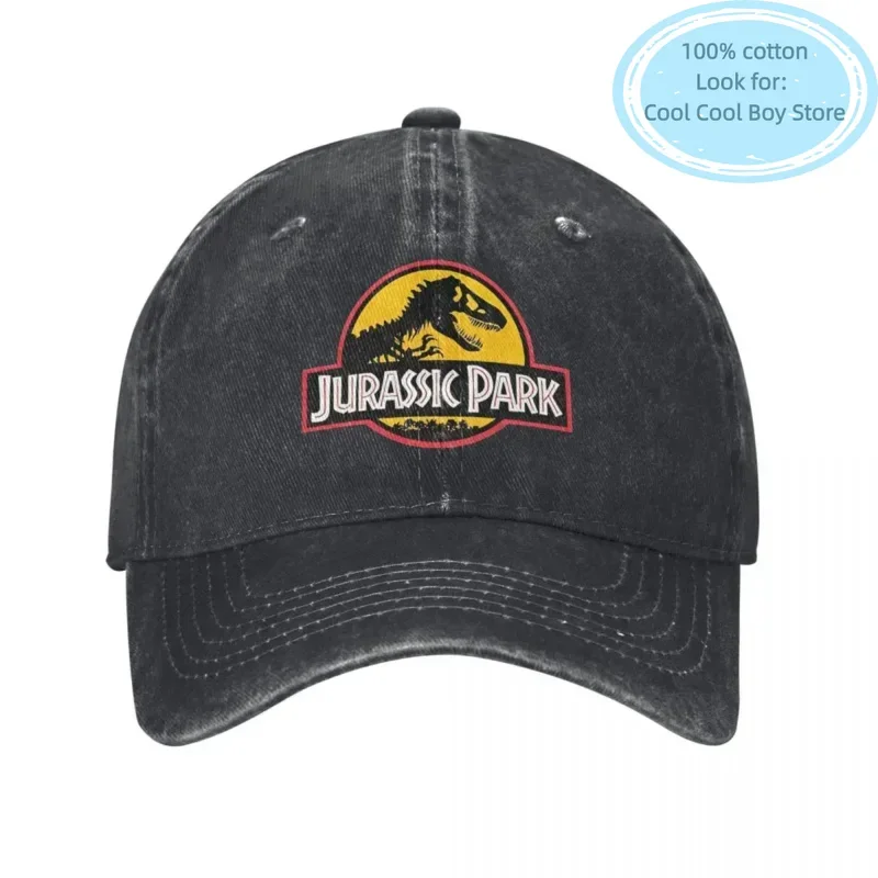 

Jurassic Dinosaur Park Baseball Cap Fashion Distressed Washed Movie Film Headwear Unisex Outdoor Summer Adjustable Hats Cap