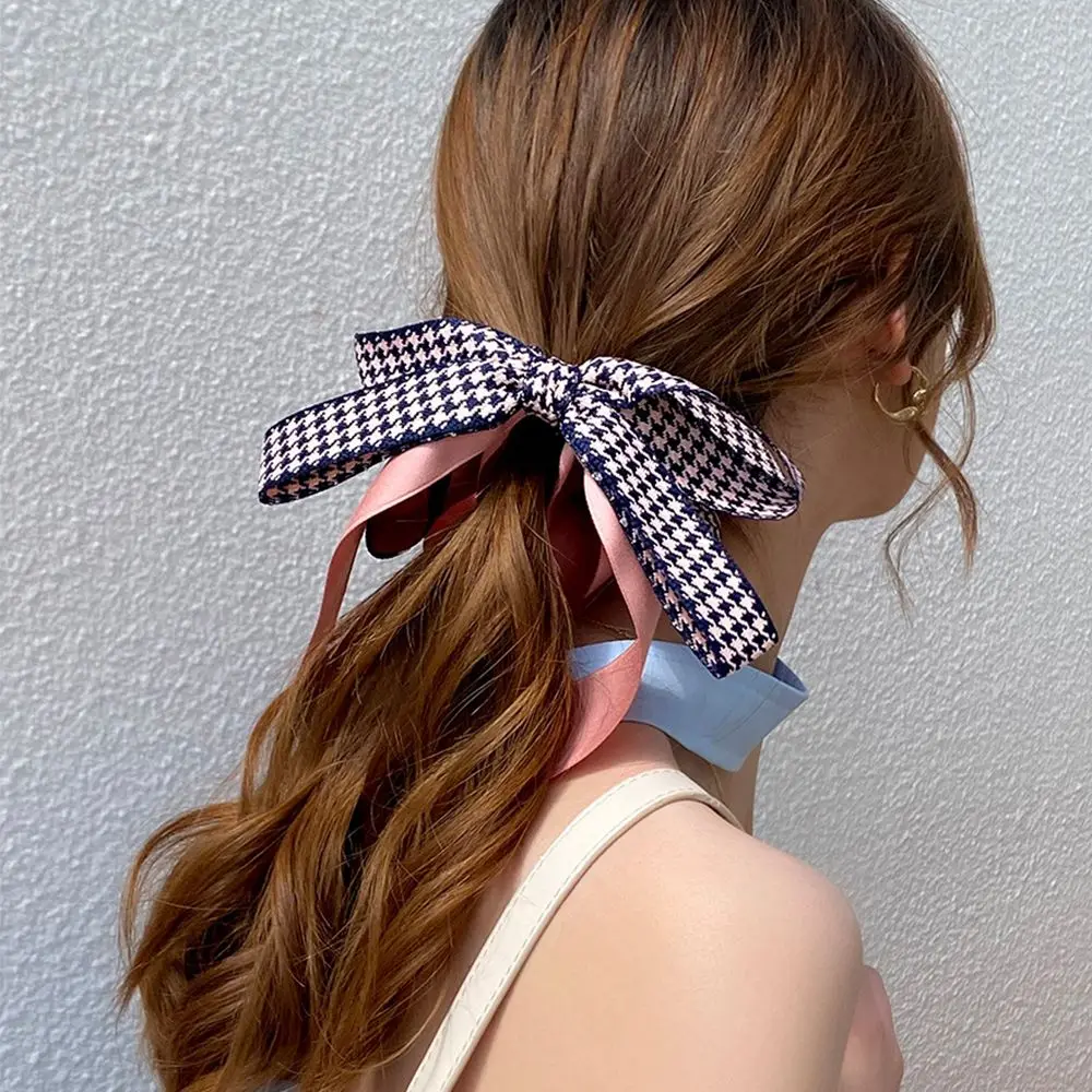 Hair Ornament Retro Party Resin Cloth Temperament Korean Style Hair Wear Bow Banana Clip Vertical Clip Women Hair Accessories