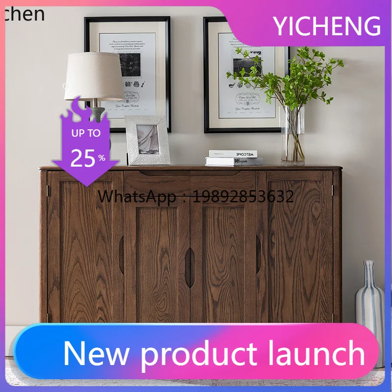 

LYY four doors and two pumping shoe cabinets solid wood simple and simple log furniture