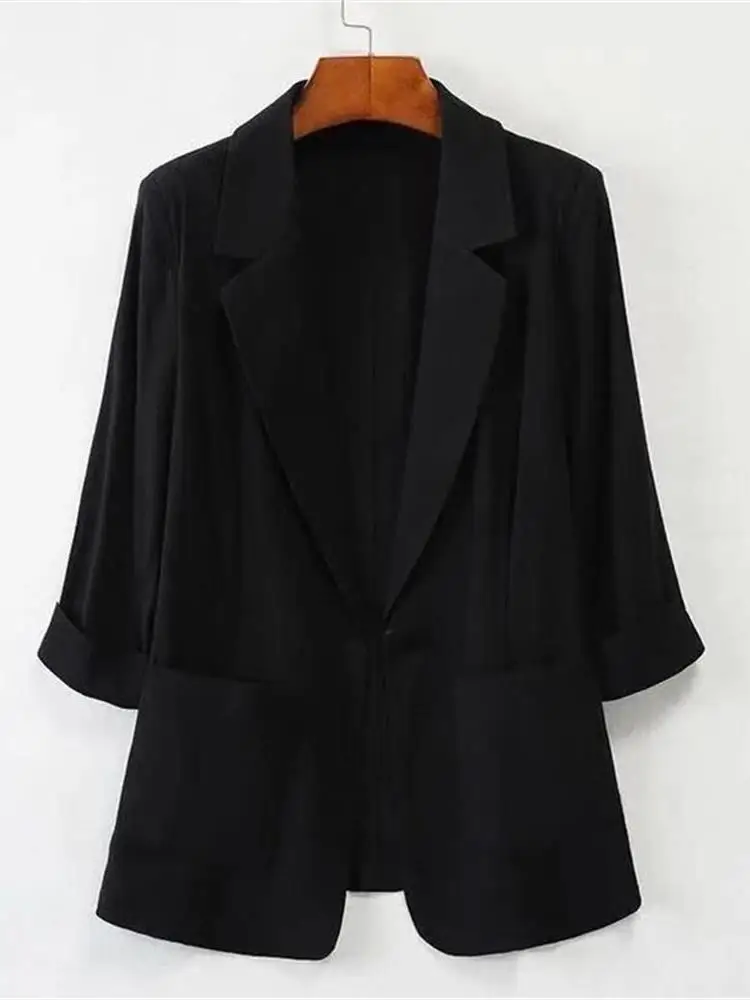 

Cleanfit Korean Sle Seven-Foot Sve Thin Suit Jaet Casual Slimming Spring Summer New Arrival for ort Women