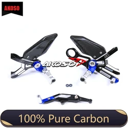 Motocicleta ajustável Rearset Footrest, descanso para os pés, CNC com fibra de carbono AKOO, BMW S1000RR S1000RR 2021 2020 2022 2023