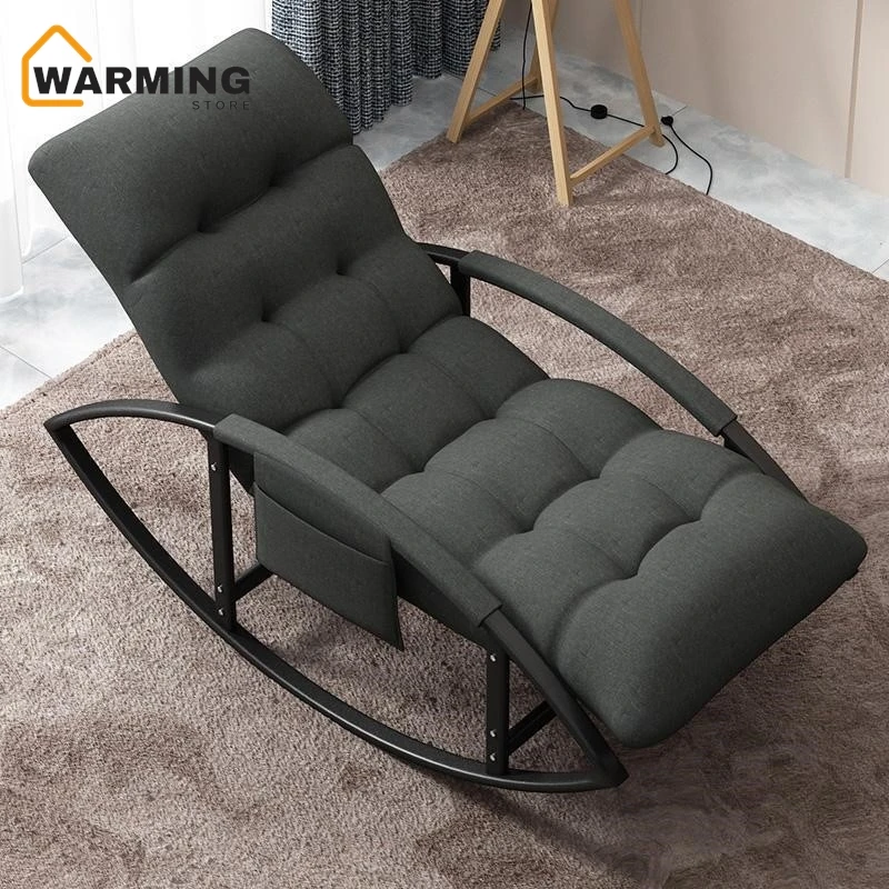 Rocking Chair Lounge Chair Balcony Home Leisure Nordic Style Rocking Chair Adult Bedroom Lazy Sofa Living Room Nap Chair