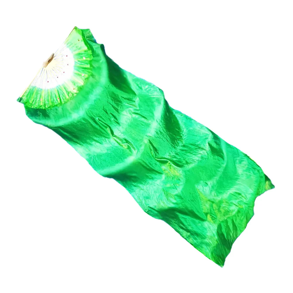 Ventaglio di danza del ventre con gradiente di danza lunga in seta, flessibile, pieghevole, leggero, per le donne, accessorio da ballo