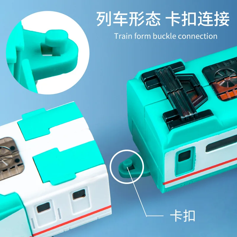 Tren Mech Warrior 2 y 1 robots de transformación, rompecabezas artesanal transformación Manual coche de juguete inercial Abs ambiental para niños