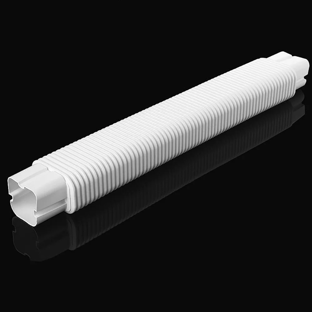 75*65mm Air Cond Lineset Cover System White Easy To Install Coupling End Cap Cover PVC Weather Resistance Wall Entry Mouth