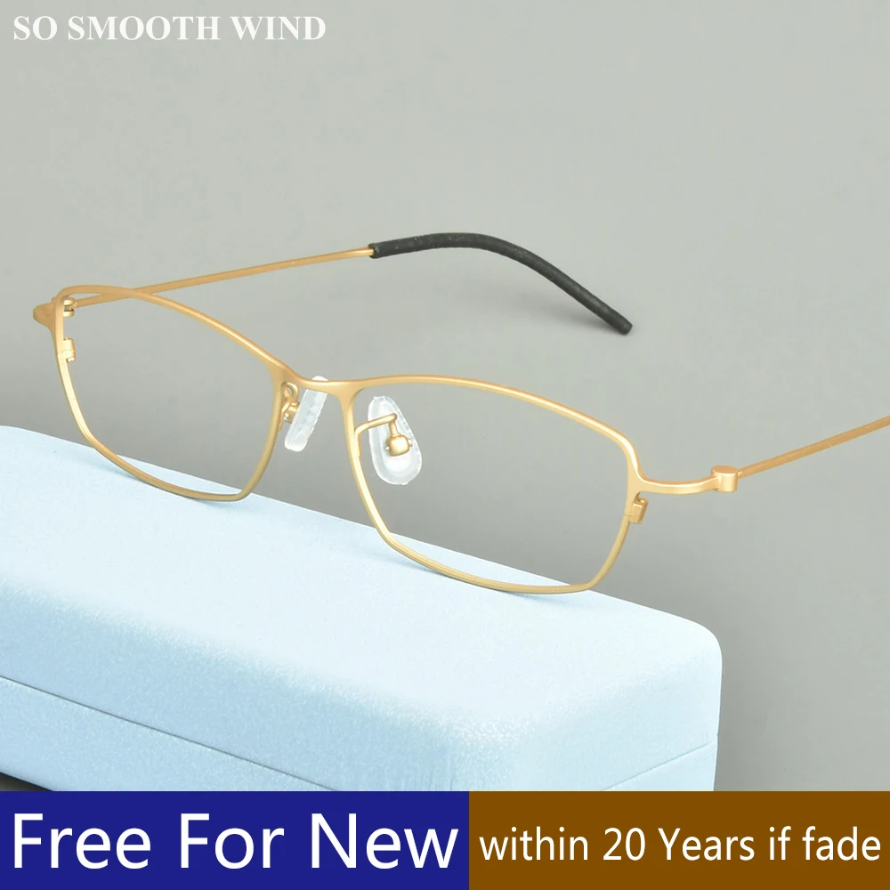 Handmade Titanium Square Glasses for High Degree Frame Men Prescription Eyeglasses Myopia Optical Spectacles Eyewear Ultra-light