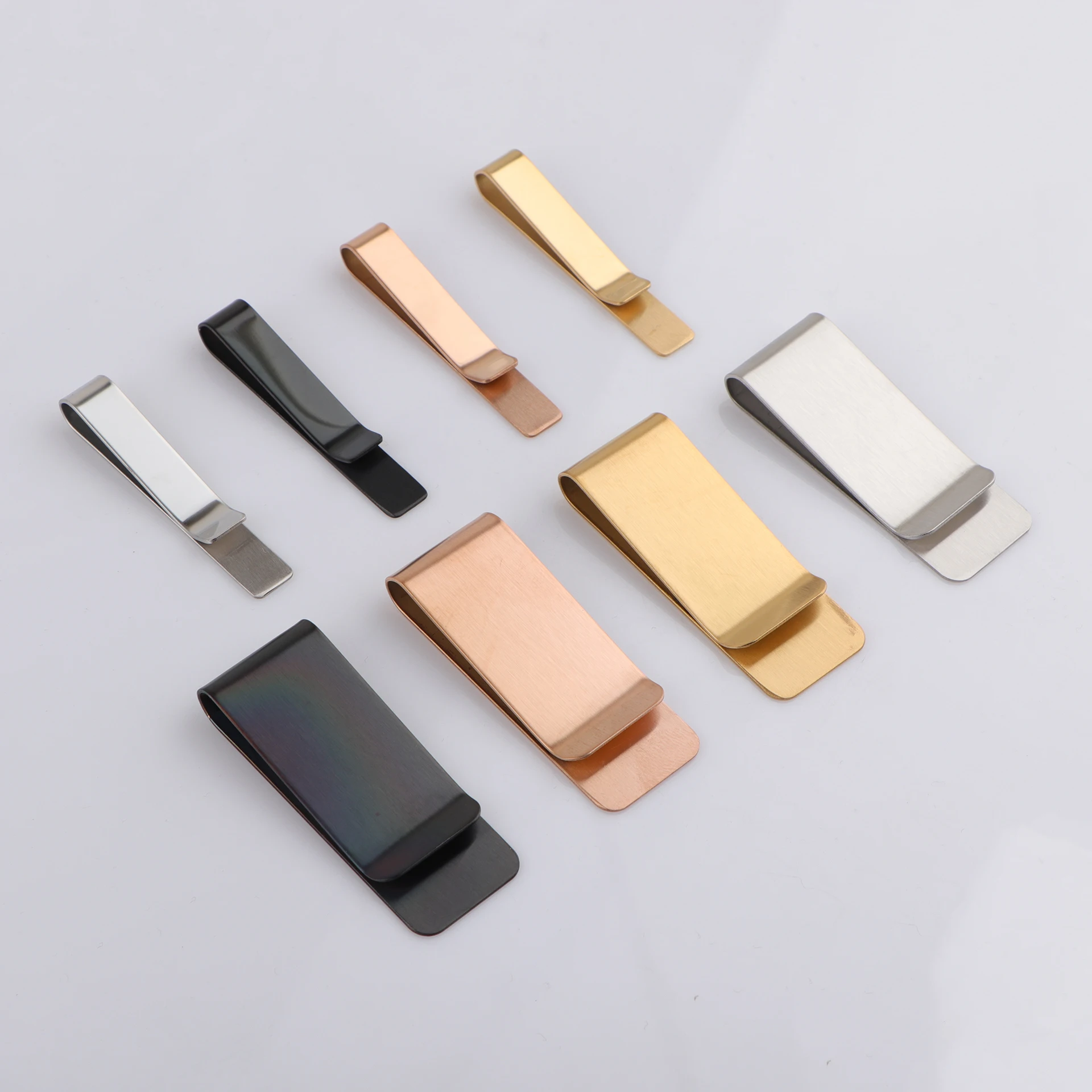 10 pièces/lot miroir poli acier inoxydable ton Simple cravate pince à cravate pince à billets accessoires pince broche pour hommes cadeau d'affaires