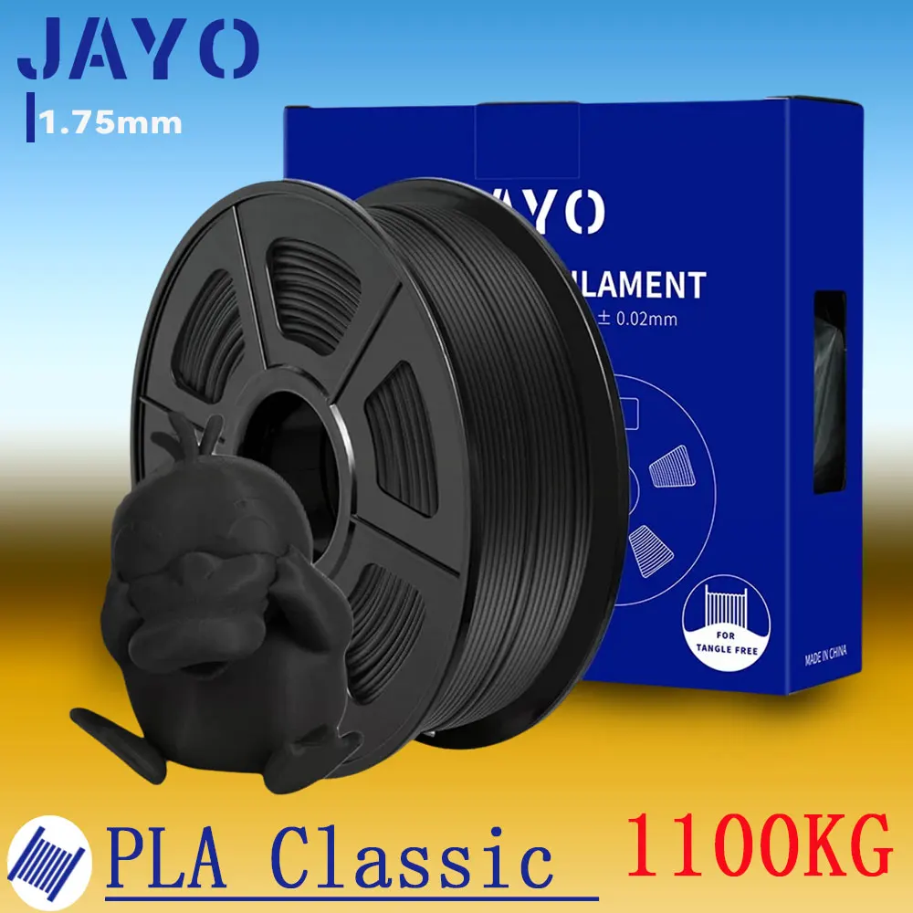 

JAYO 3D Printer PLA Classic Filament 1.75mm+/-0.02mm 300-600mm/s Print Range High Flow Speedy PLA 3D Printer Filament for 3D