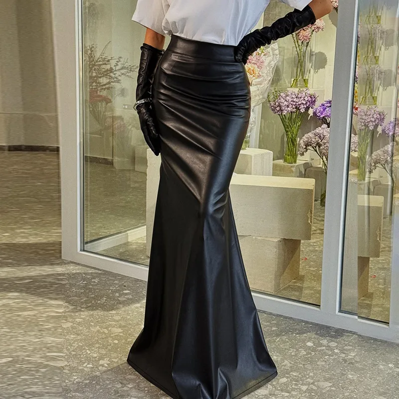 

Fishtail Pendulum Skirt 2026 Spring and Summer New Black Retro Hip Skirt