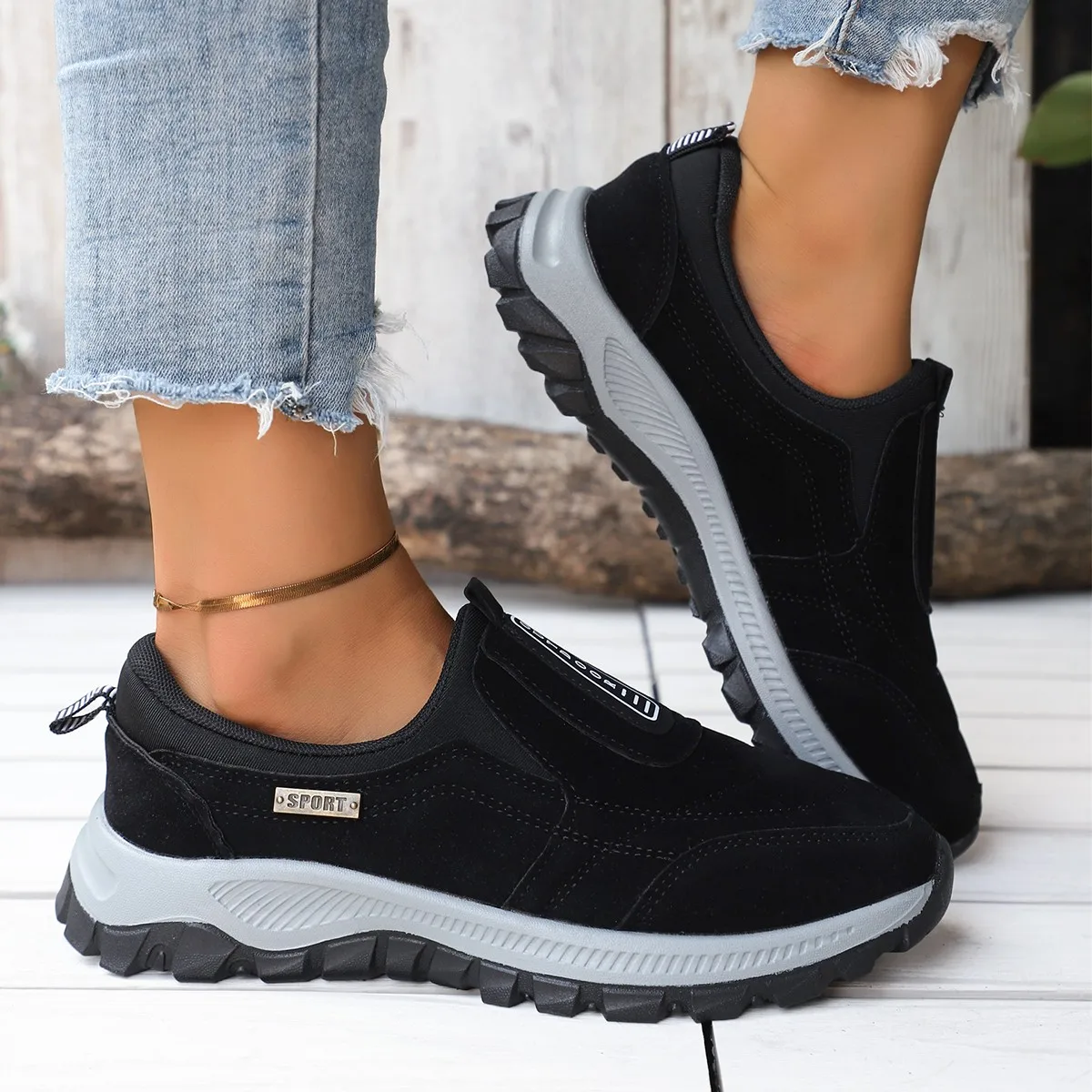 أحذية تدريب شاملة في الهواء الطلق كاجوال من جلد الغزال قابلة للتنفس أحذية مشي مضادة للانزلاق أحذية رياضية