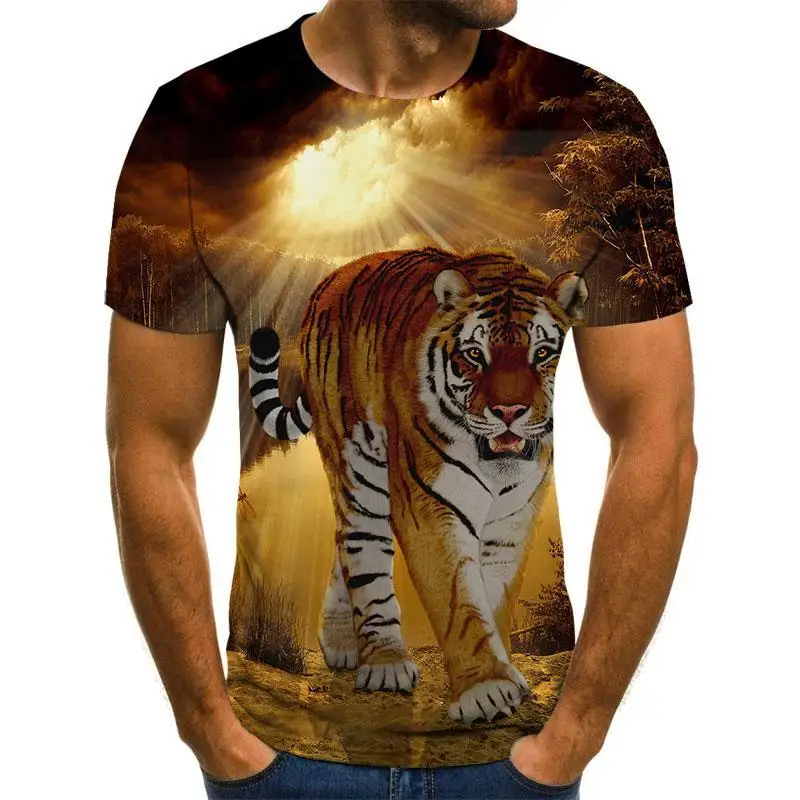 Birds Tiger Animals 3D Print T-Shirts Men Women Casual Short Sleeve Hip Hop T Shirt Oversized Harajuku Y2k Tees Kid Top Clothing