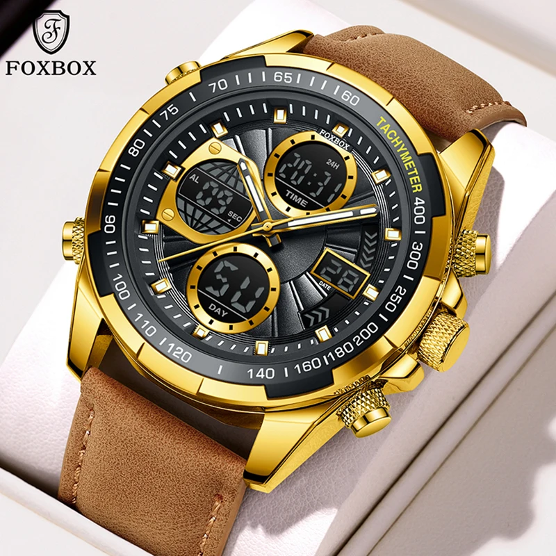 

New Original LIGE Brand Luxury Military Watch Men Fashion Business Watch Men Leather Sport Waterproof Quartz Chronograph