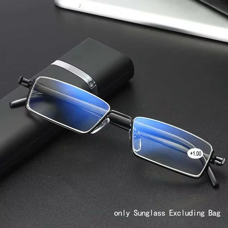 Metal Anti-Blue Light Reading Glasses Men Half Frame Prescription Eyeglasses Male Reading Glasses