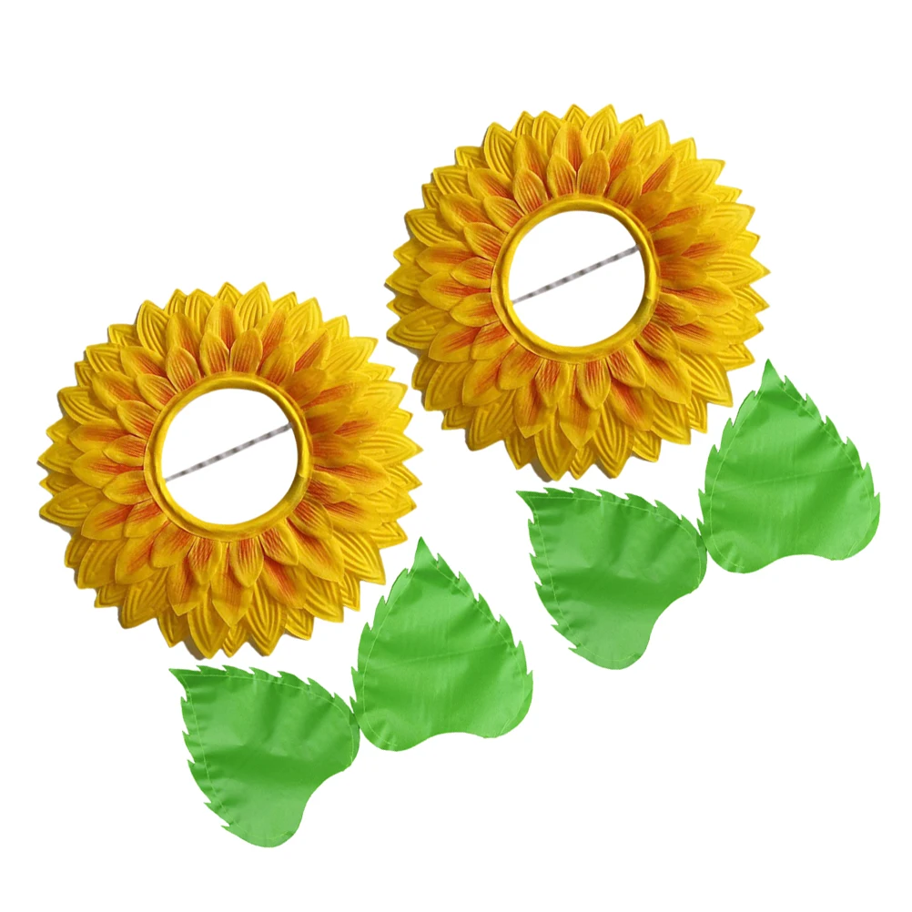 

Sun Flower Headdress Festival Hair Accessories Costume Headpiece Halloween Headgear Cosplay Headwear Silk Cloth Dance Child