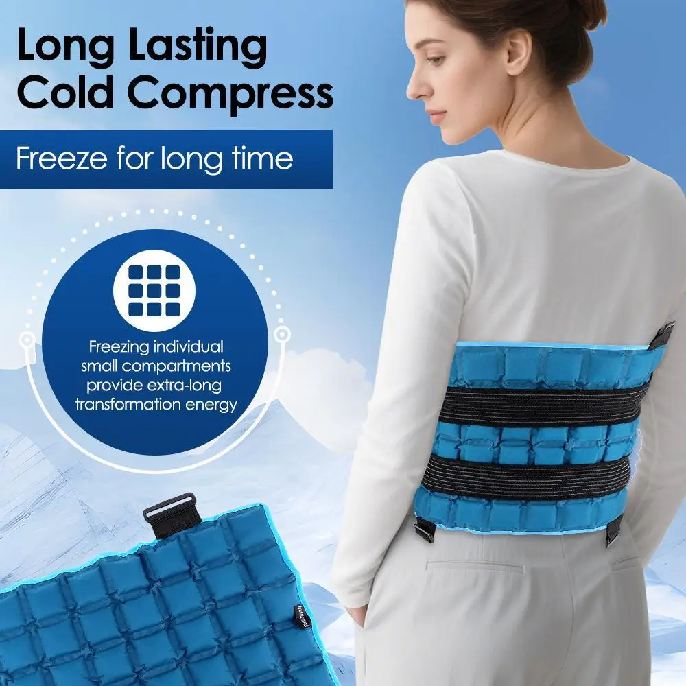 

Large Ice Pack for Muscle Relax Reusable Hot Cold Gel Pack Cooling Cushion Knee Leg Back Neck Shoulder Ice Pack Wrap Massage Pad
