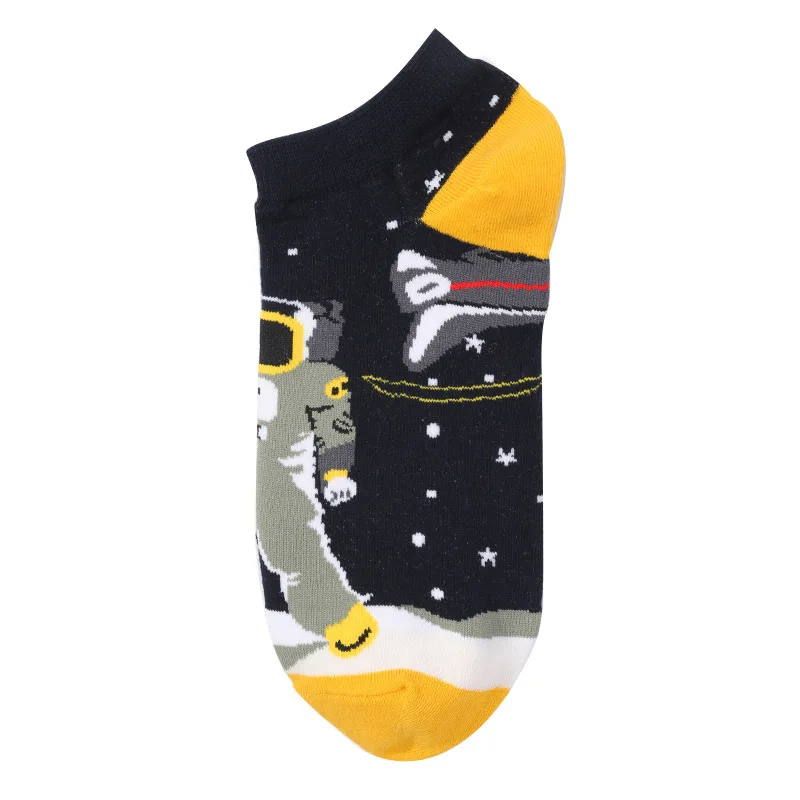 Cute Cotton Men\'s Socks Fruit Corn Beer Geometric Number Cartoon Casual Colorful Cool Short Ankle Socks Dropshipping