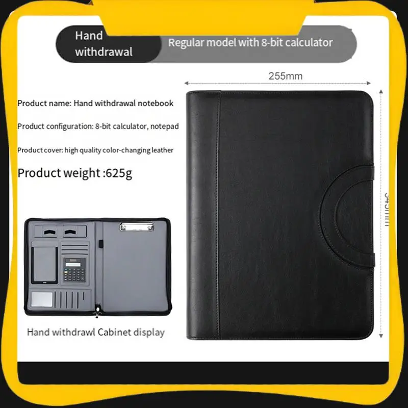 Portable Business Padfolio Portfolio Case Contract File Folder A4 Conference Folder PU Leather Portfolio Folder