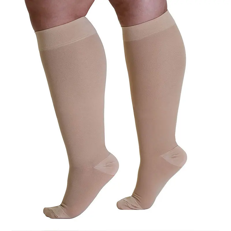 5xl 6xl 7xl Plus Size Compression Socks For Men Women Anti-varicose Thrombus Knee High Elastic Stockings Running Travel Recovery