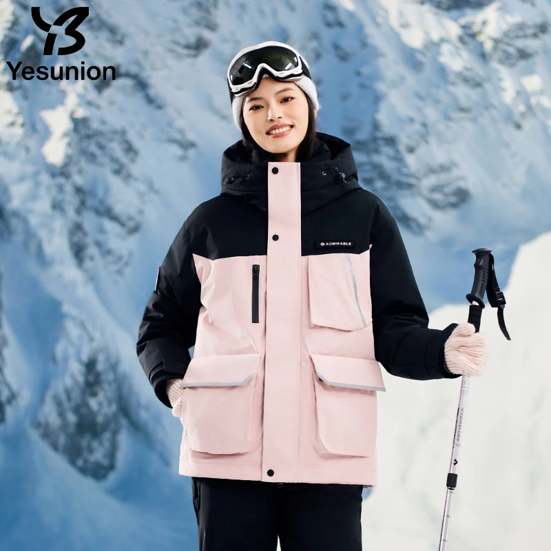 YESUNION Unisex-Daunenjacke für den Außenbereich, winddicht, wärmend, Arbeitskleidung, Bergsteigermantel, Damen-Windjacke, lässige, lockere Passform