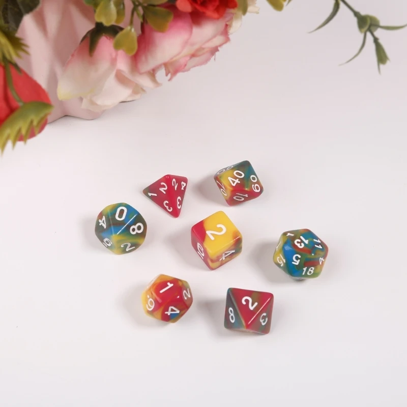 Sharp-Edge D&D-Dice Set,DND-Handmade 7 Piece Die for DND-Dungeons-Dragon-Game