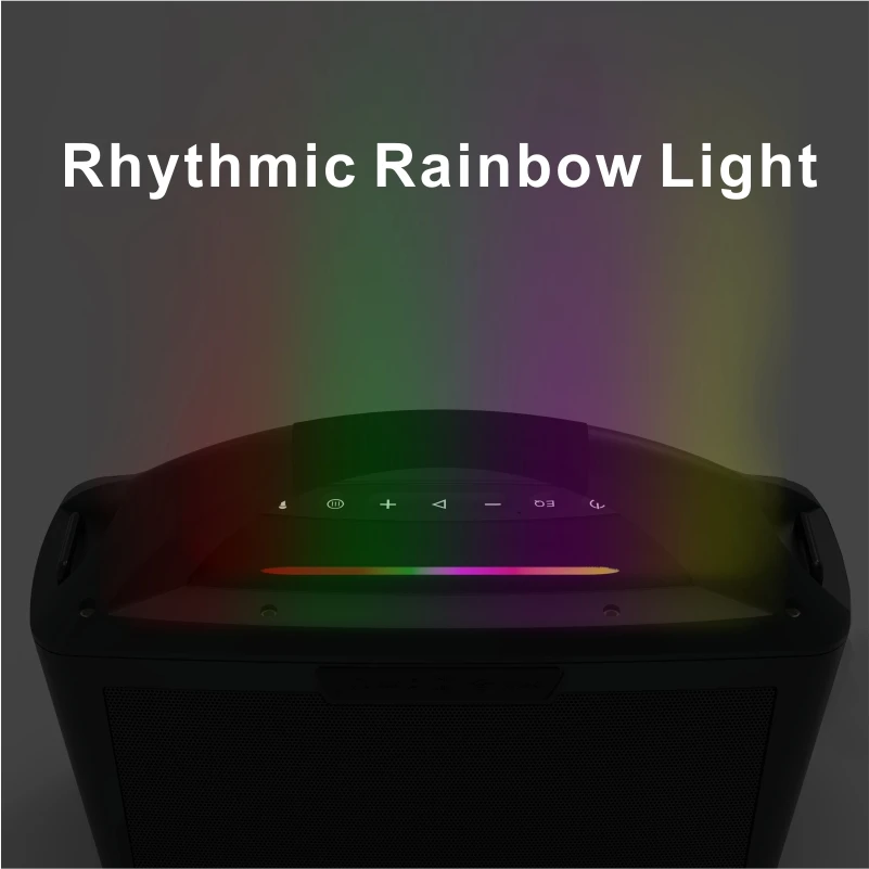 آلة كاريوكي مع اثنين من الميكروفونات اللاسلكية 200 واط مكبر صوت لاسلكي محمول مع نظام RGB LED PA مع وظيفة TWS EQ