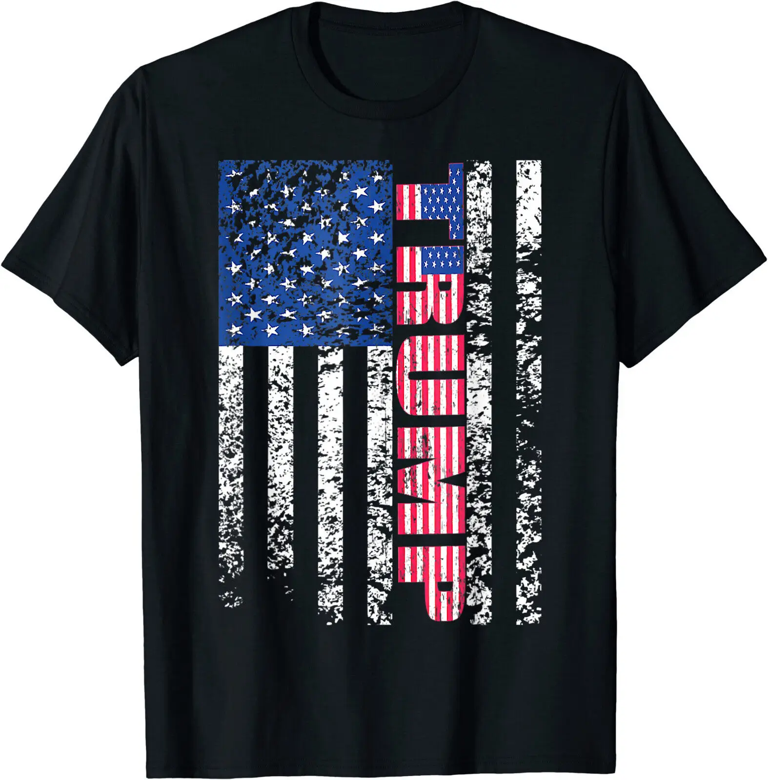 

NEW LIMITED Trump Vintage Retro Distressed USA American Flags T-Shirt