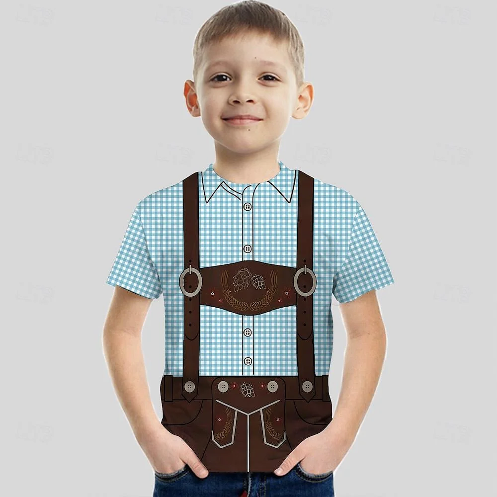 Camisetas informales para niños y niñas, divertidas camisetas con estampado 3d de dibujos animados, regalo de cumpleaños, ropa de verano para bebés, 2024