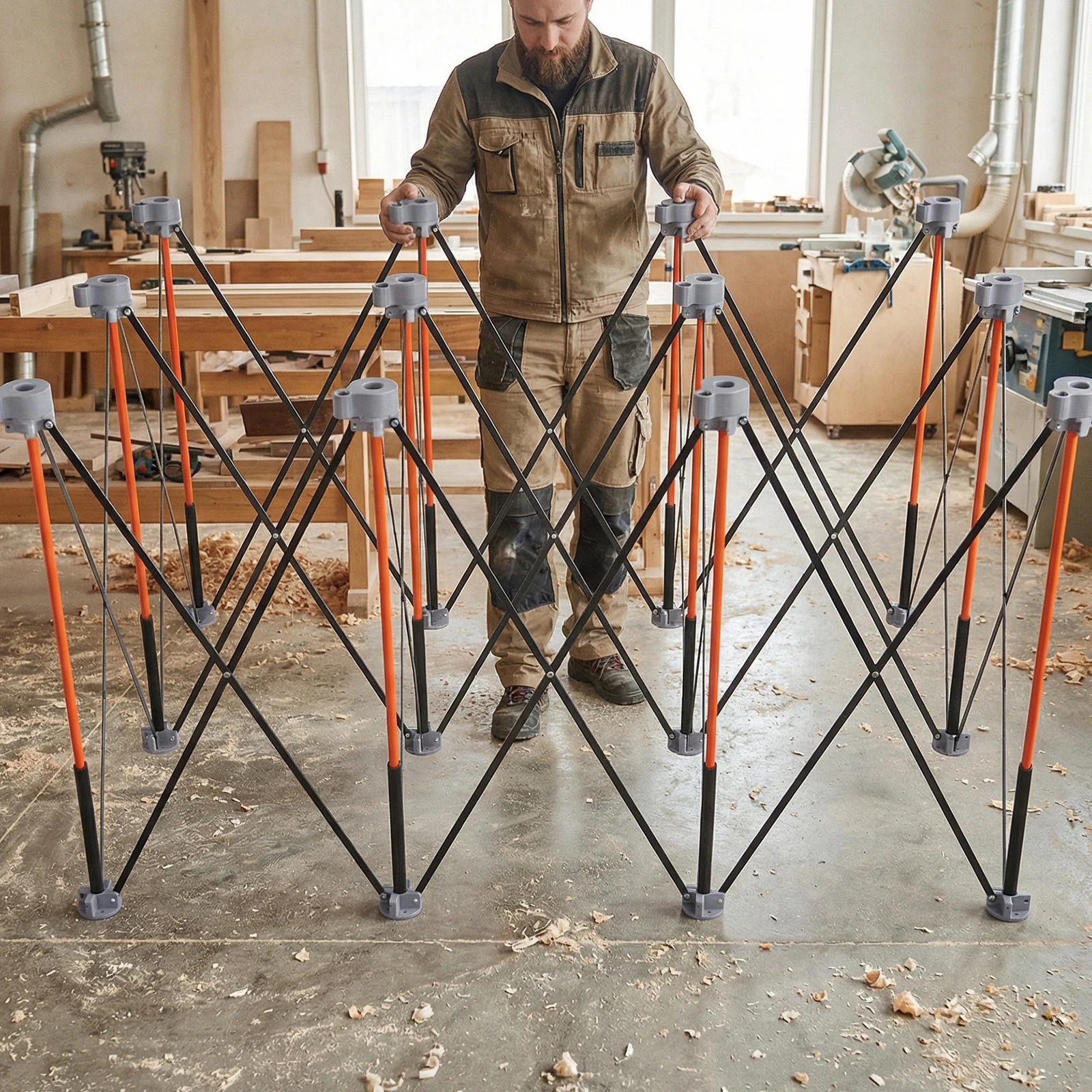 

36-дюймовая портативная складная рабочая стойка с ремнем для переноски, складной рабочий стол