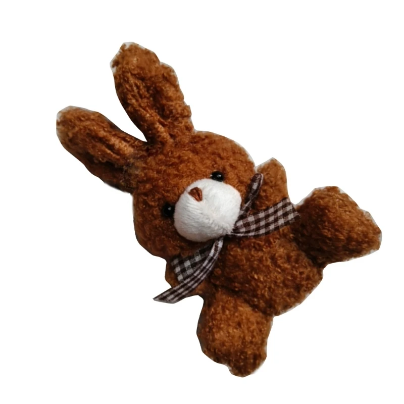 5’’ Mini Rabbit Plush Bunny Keychain Ornament Women Handbag Decorations School Student Backpack Plush Dropship